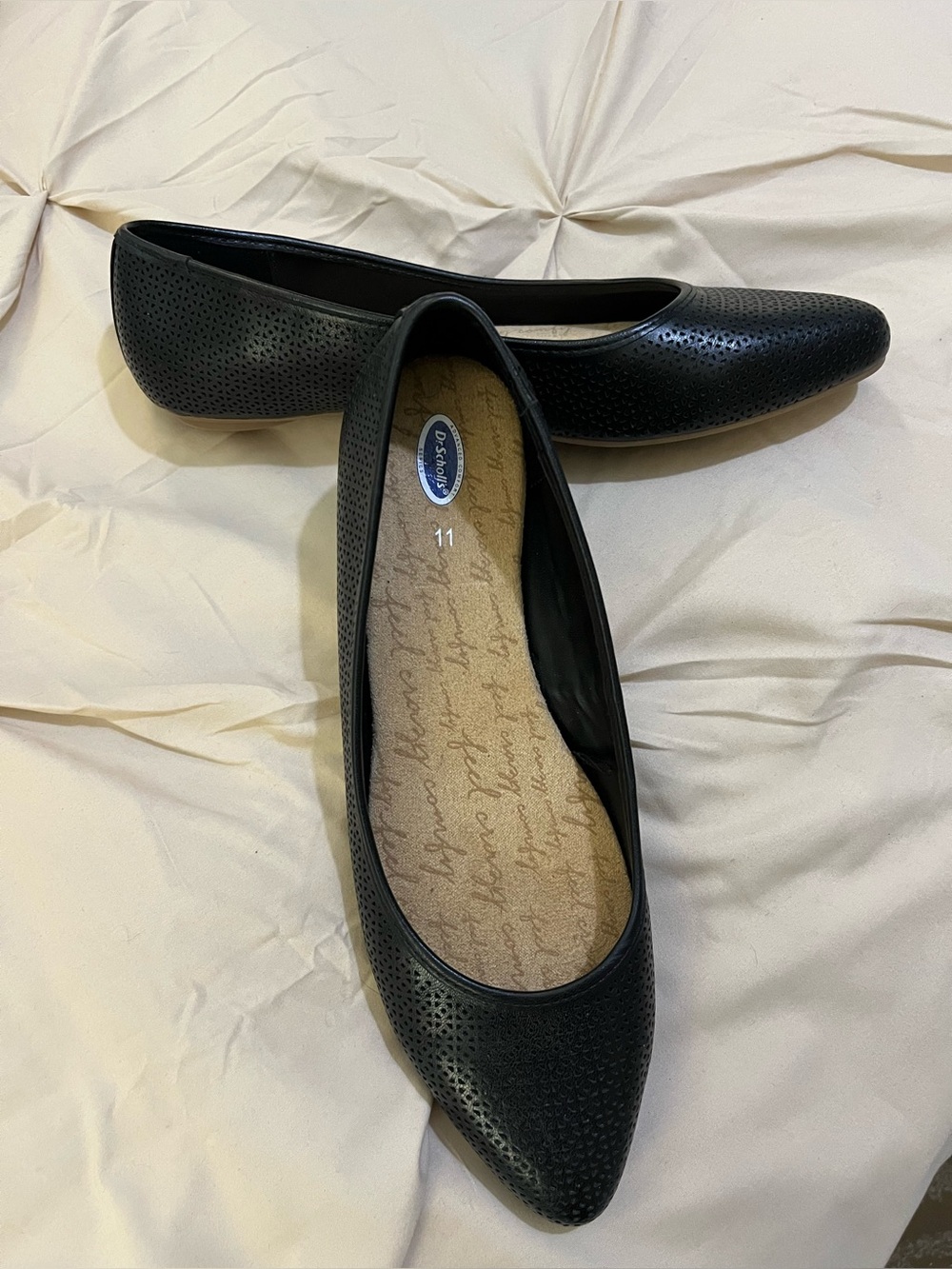 Dr Scholl's black textured flats Sz 11. NWOT - Picture 2 of 7
